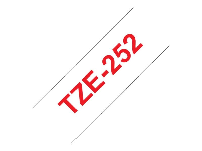 Brother Tze-252 - Rød På Hvid 24Mm X 8M