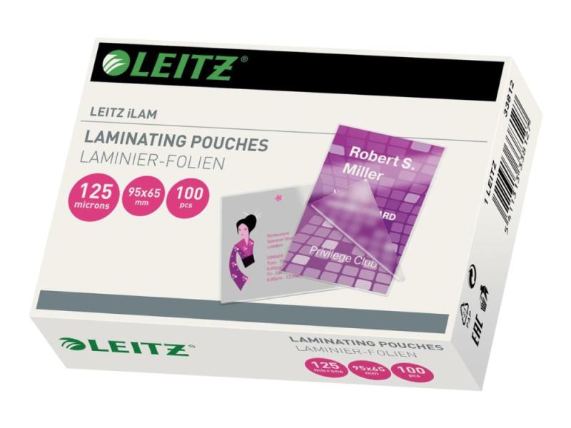 Lamineringslommer Leitz 65X95 Mm 125 Micron - (100 Stk.)