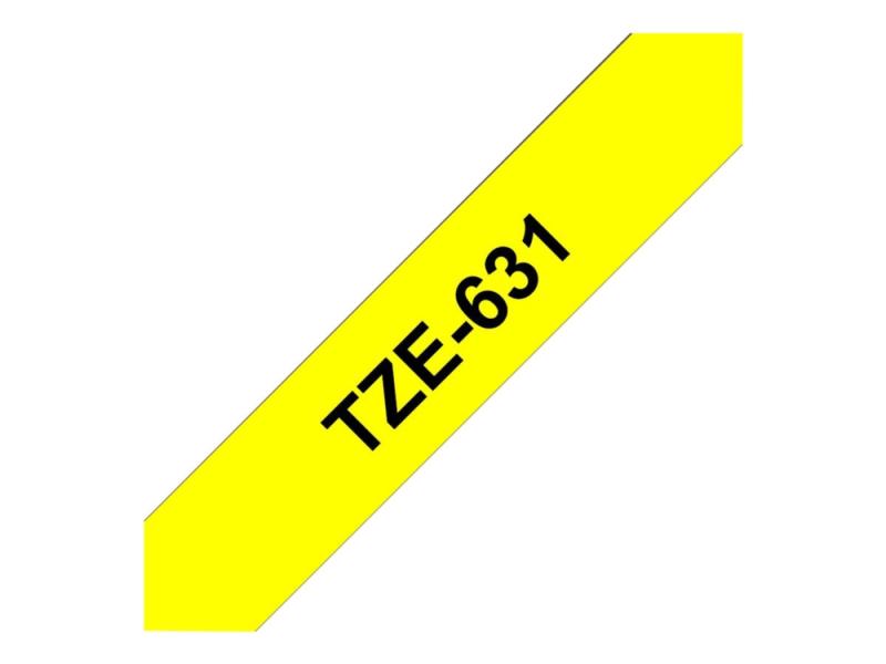 Brother Tze-631 - Sort På Gul 12Mm X 8M