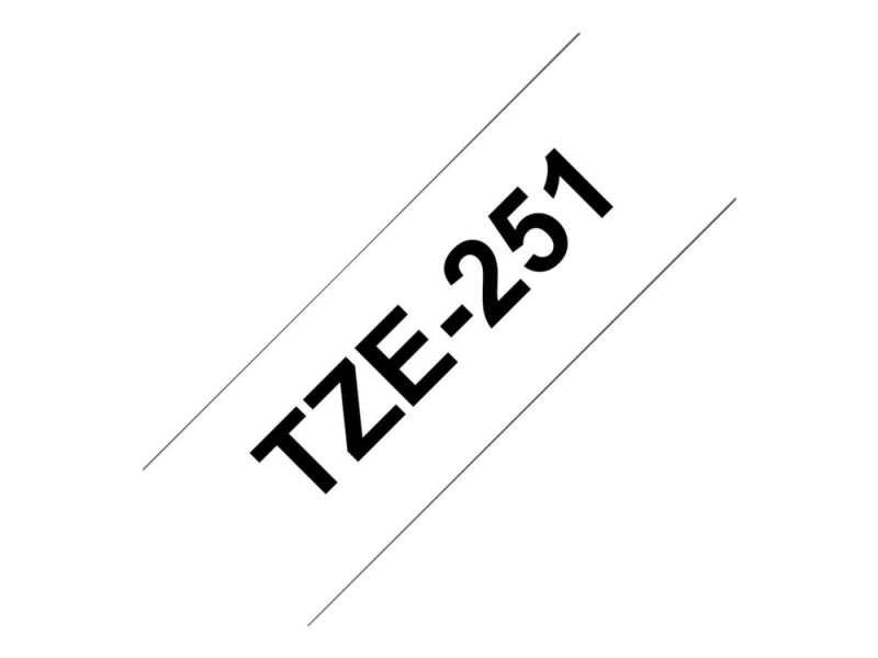 Brother Tze-251 Labetape - Sort På Hvid 24Mm X 8M