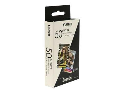 Canon Zink - Selv-Klæbende - 50 X 76 Mm 50 Ark Fotopapir - For Canon Zoemini  Ivy Cliq+2, Cliq2  Zoemini C, S, S2