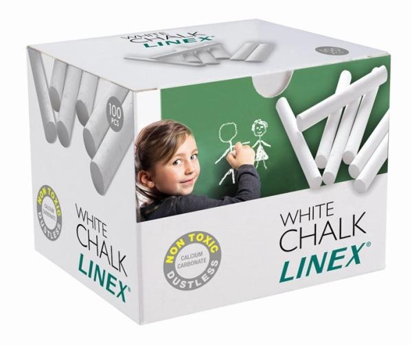 Kridt Linex Rund Hvid - (Æske Á 100 Stk.)