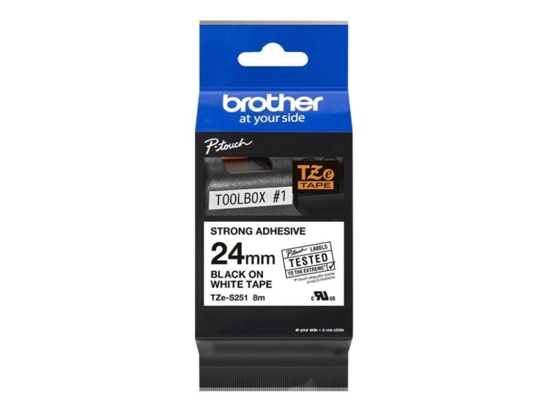 Brother Tze-S251 - Sort På Hvid 24Mm X 8M - Ekstra Stærk Klæbende