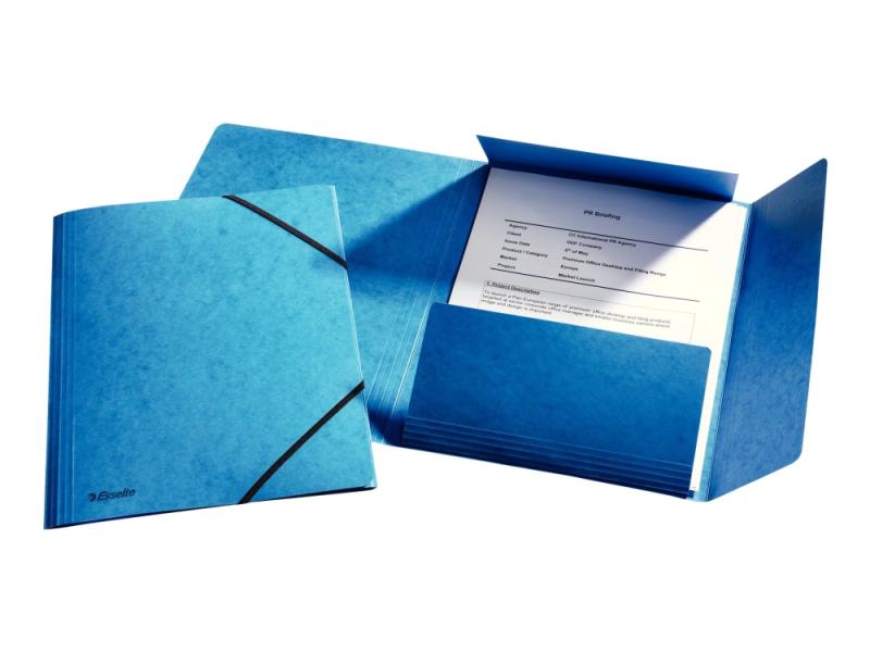 3-Klap Elastikmappe Esselte Fsc® A4 Blå - (25 Stk.)