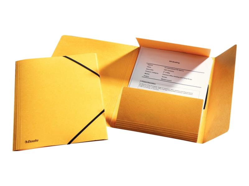 3-Klap Elastikmappe Esselte Fsc® A4 Gul - (25 Stk.)