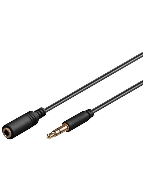 Pro MiniJack 3,5mm Forlængerkabel - 3m - Sort