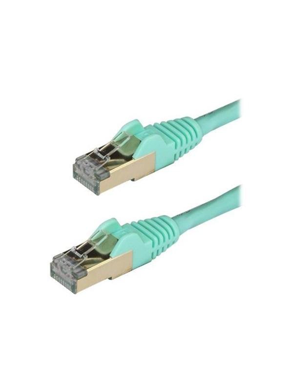 2m Aqua Cat6a Skærmet Ethernet Patchkabel - Hurtig Levering