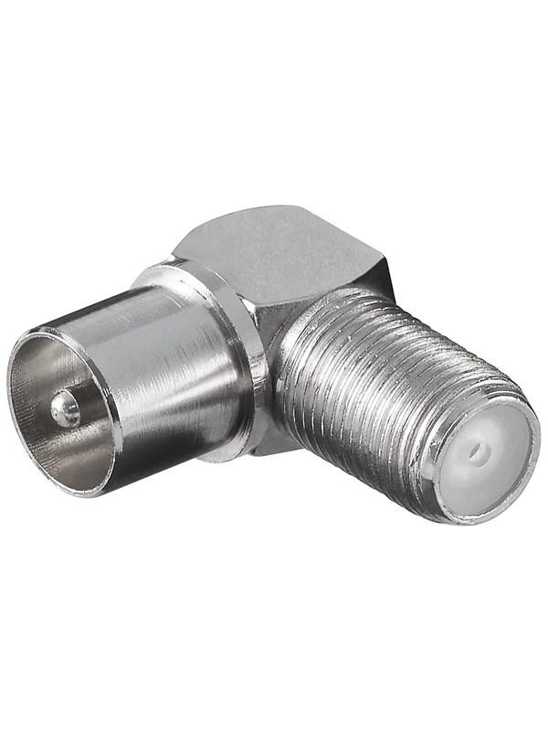 Pro Angle Adapter: F Female til Coaxial Male 90°