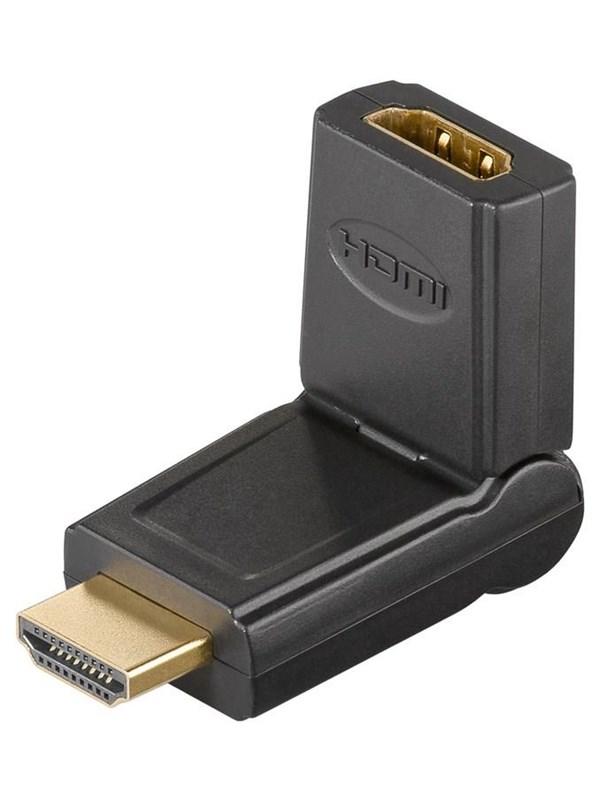 Pro HDMI™ adapter 180° guldbelagt højrevinklet stik