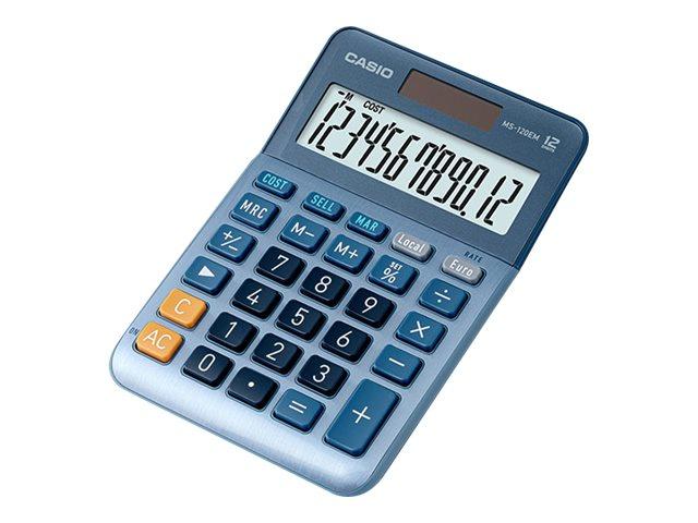 Casio MS-120EM Bordregner, Blå, 12 Cifre - Tilbud!
