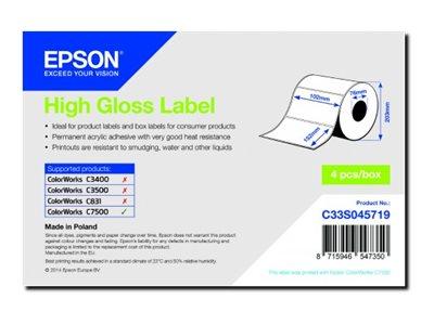 Epson - Høj-Skinnende - 102 X 152 Mm 800 Etikette(R) (1 Rulle(R) X 800) Pressestempel Skæreetikette - For Colorworks C7500, C7500g, Cw-C6000ae, Cw-C6