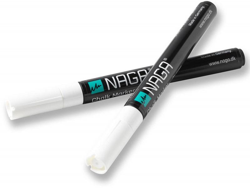 Kalkmarker Naga Hvid 2 Mm - Til Glastavler (2 Stk.)