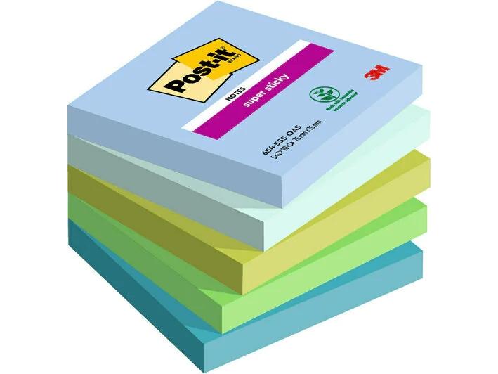 Super Sticky Notes Post-It® Oasis, 76 X 76 Mm, Pakke A 5 Stk.