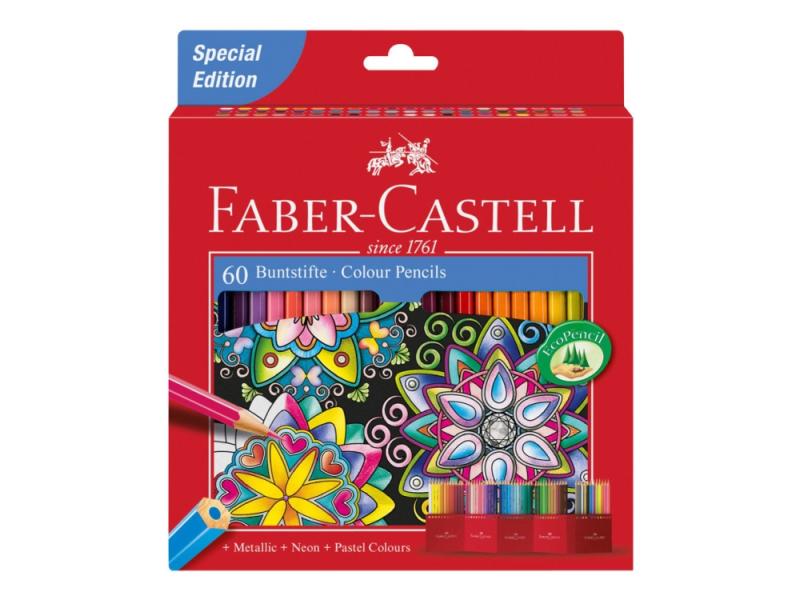 Faber-Castell Castle Special Edition - Farvet Blyant - Diverse Klare Farver (Pakke Med 60)