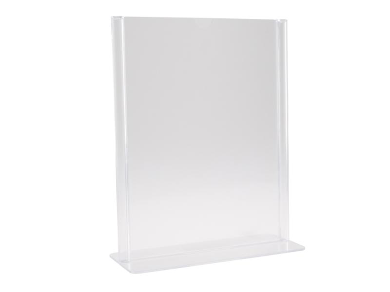 Klar A6 Brochuredisplay T-Form til Bord 148x105mm