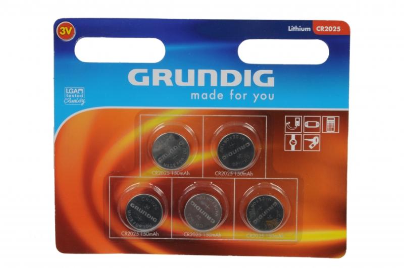 Grundig Lithium CR2025 Batterier - 5 Stk Til God Pris!