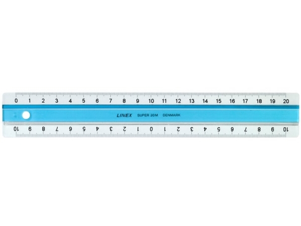 Lineal Linex Super 20 Cm Akryl Lys Blå