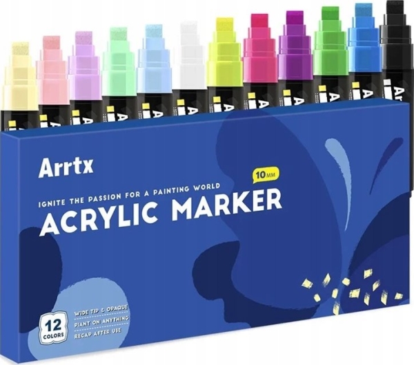 Akrylmarkers - Arrtx Filtpenne, 12 Farver (Lc303274)