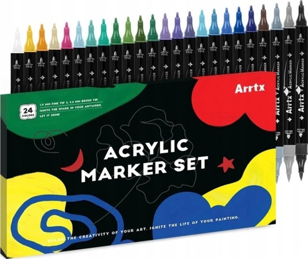 Akrylmarkers - Arrtx Filtpenne, 24 Farver (Lc303304)
