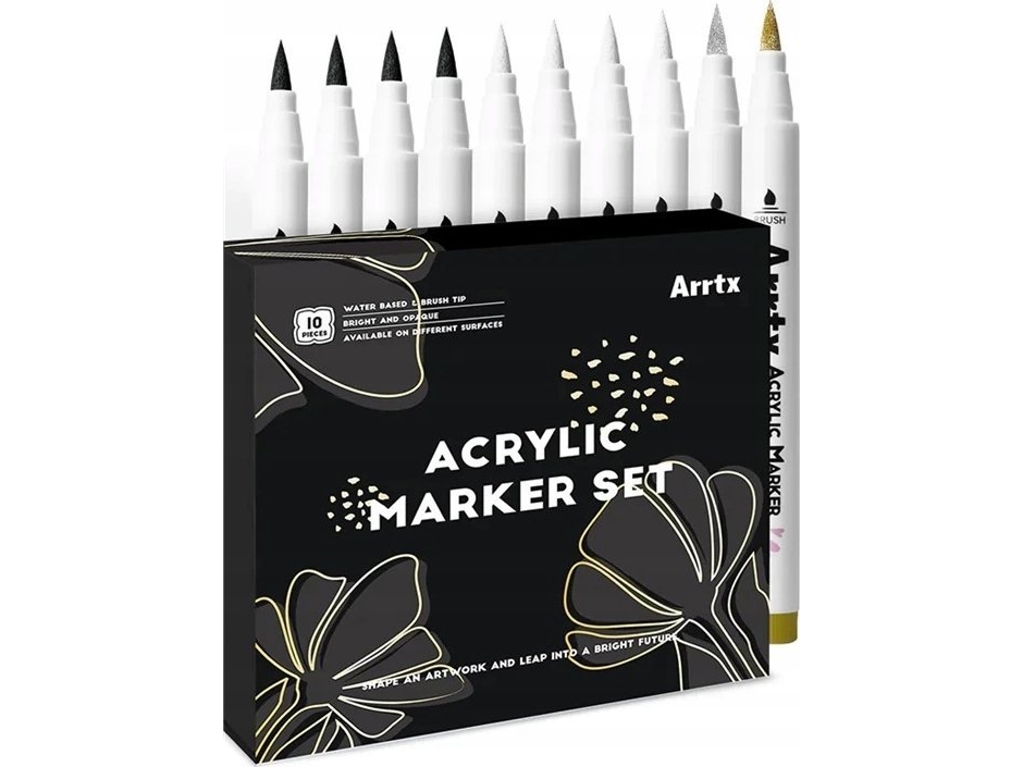 Akrylmarkers - Arrtx Filtpenne, 4 Farver 10 Stk (Lc303601)
