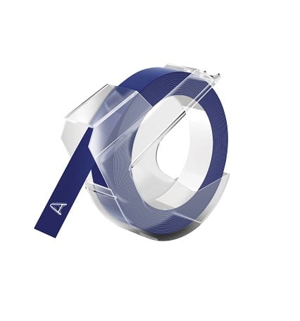 Dymo 3D tape hvid på blå plastiktape  9 mm x 3 m  Kompatibel  S0898140