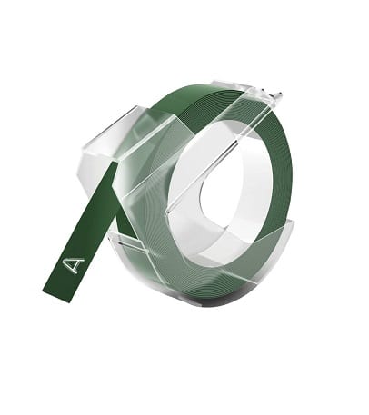 Dymo 3D tape hvid på grøn plastiktape  9 mm x 3 m  Kompatibel  S0898160