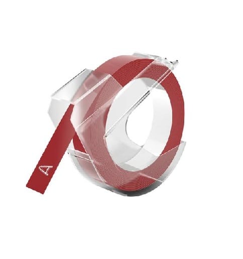 Dymo 3D tape hvid på rød plastiktape  9 mm x 3 m  Kompatibel  S0898150