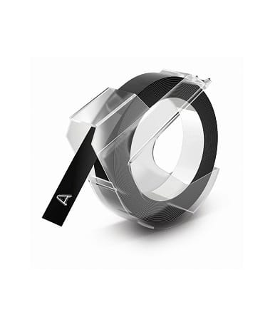 Dymo 3D tape hvid på sort plastiktape  9 mm x 3 m  Kompatibel  S0898130