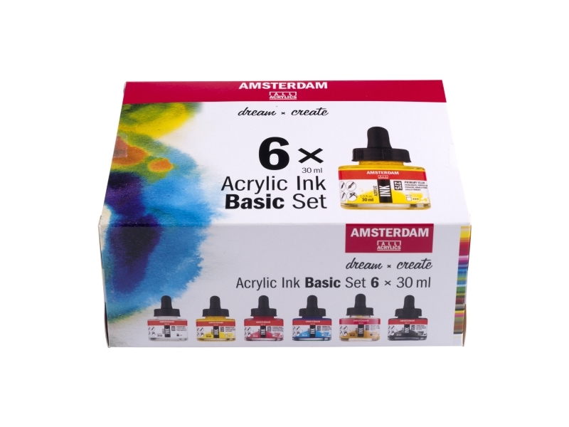 Amsterdam Acrylic Ink Basic Set | 6 X
