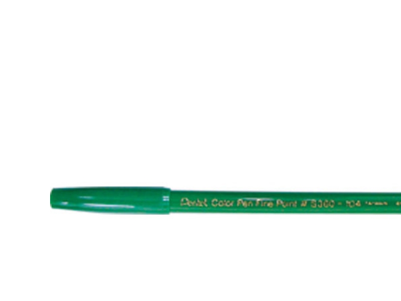 Fiberpen, Pentel S360, Fine, 0,8 Mm, Grøn, Pakke A 12 Stk