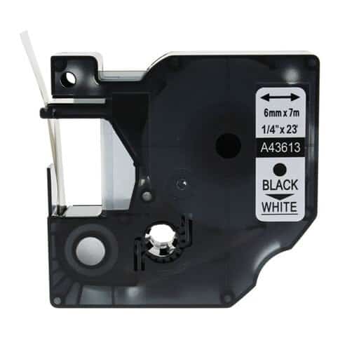 Dymo 43613 D1 standardtape sort på hvid - 6mm x 7m - Kompatibel - S0720780