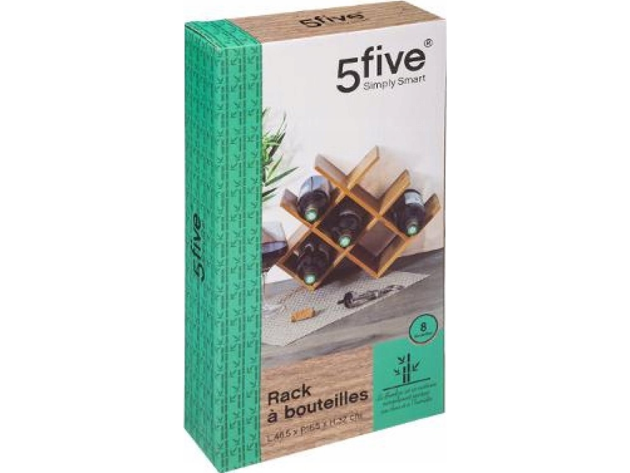 5Five Stojak Na Wino Bambusowy, 8 Butelek, 5Five Simple Smart