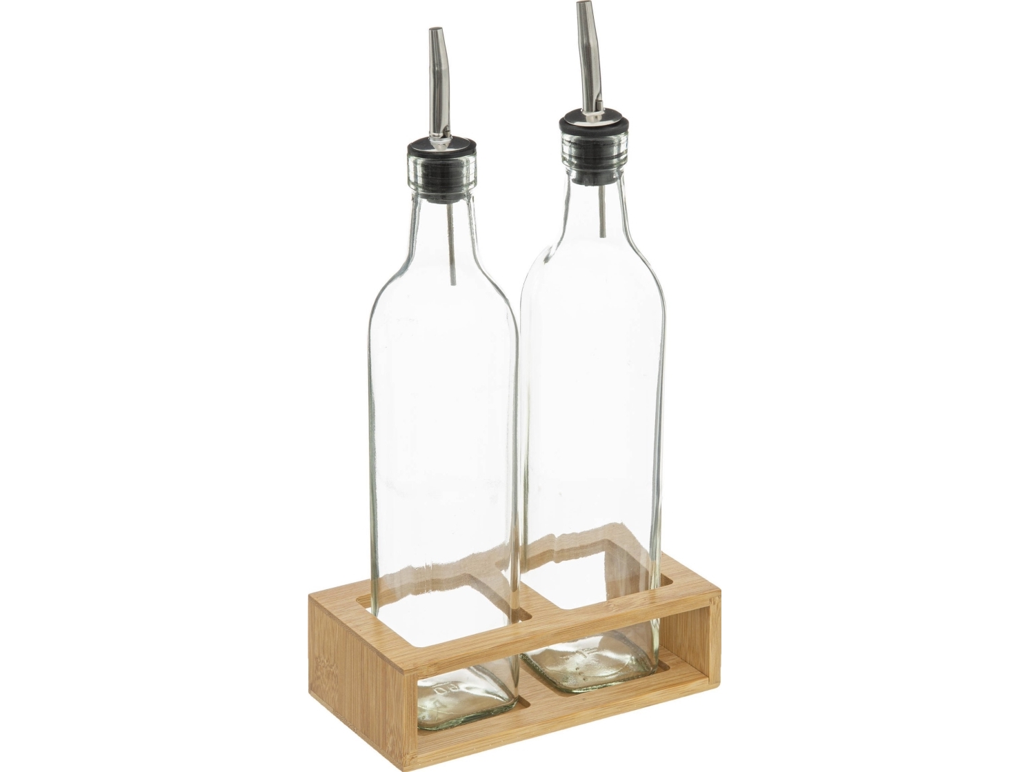 5Five Olie- Og Eddikeflasker Med Dispenser + Bambusstativ