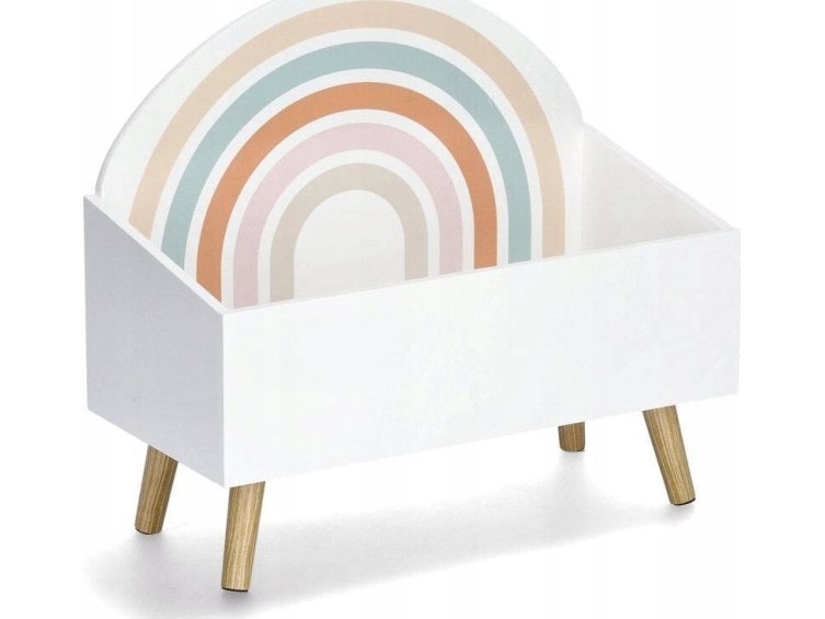 Zeller Legetøjskiste Rainbow, Mdf + Fyrretræ