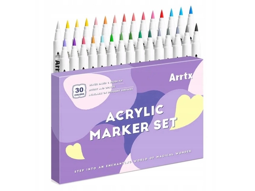 Akrylmarkers - Arrtx Filtpenne, 30 Farver (Lc303144)
