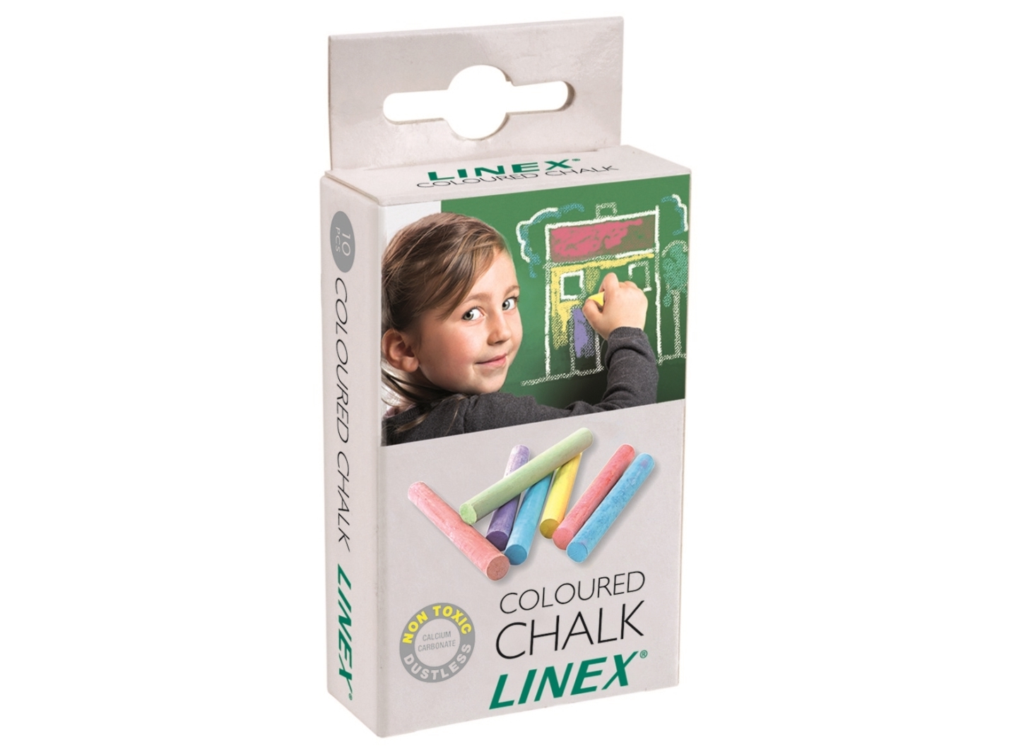 Tavlekridt Linex Rund Ass. Farver - Med 10 Stk.