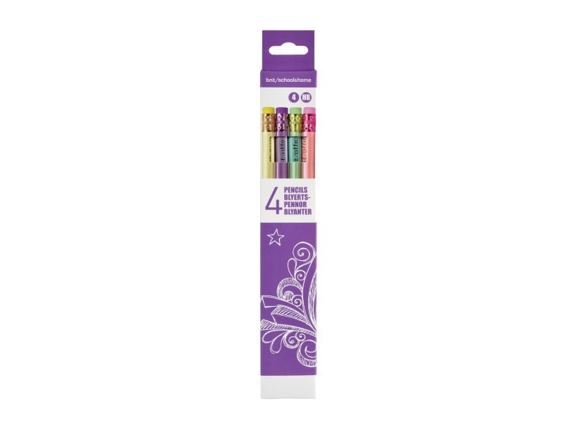Blyanter Viskelæder 4 Stk Pastel - (24 Stk.)