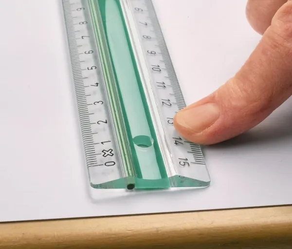 Linex 100202515, Desk Ruler, Akrylglas, Gummi, Grøn, Hvid, Cm,Mm, 20 Cm, 1 Stk